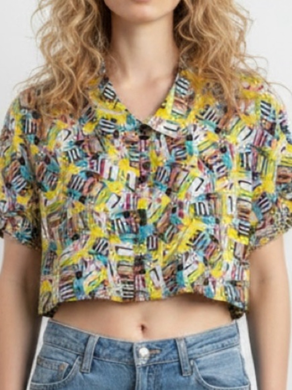 LULAROE 🙂Colorful Graphic Button-Up Shirt